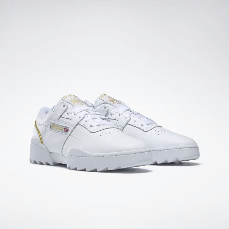 Reebok Workout Ripple Og Shoes Womens White/Gold Metal/White India OE4345OI